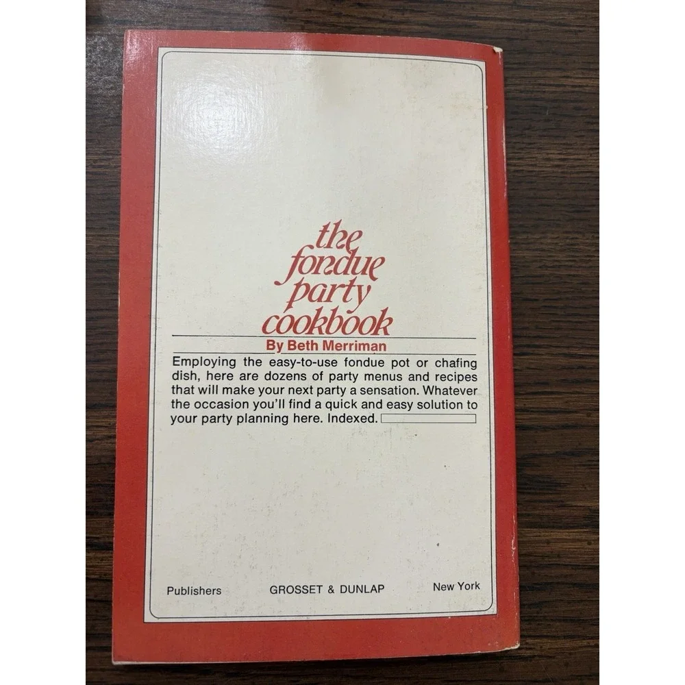 The Fondue Party Cookbook Beth Merriman Vintage 1971 Retro Entertaining Recipes